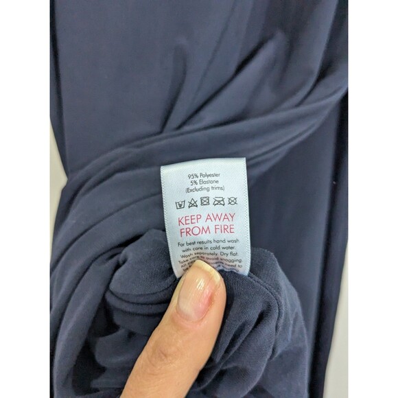 AYM Women's Paxton Double Layered Maxi Dress Navy Shapewear Fabric Sexy Sz M - Picture 6 of 6